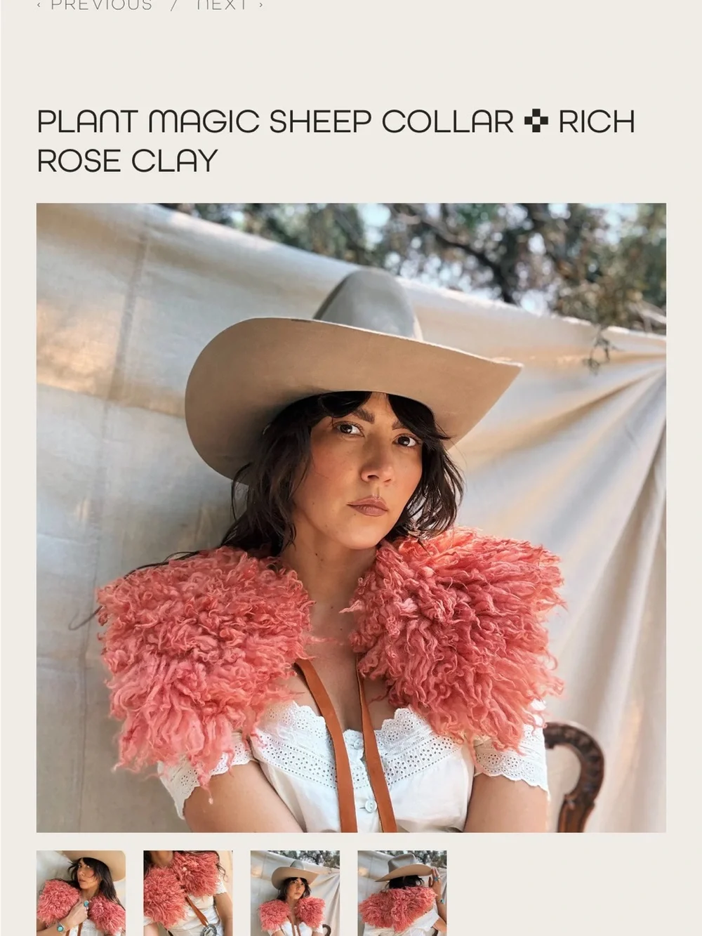 Ida + Moon Plant Magic Collar Rich Rose Clay NWOT